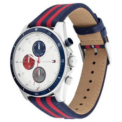 Tommy Hilfiger Parker White Dial Nylon Strap Watch